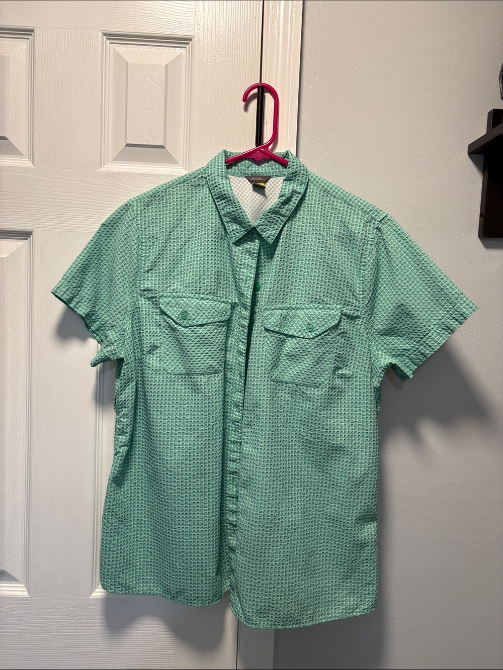 Women’s Eddie Bauer Mint Green Short-Sleeve Button-Down Shirt